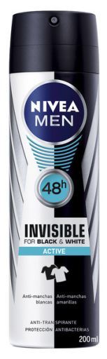Men Invisible For Black And White Aktives Deodorant 200 ml