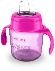 Infantiles Glas mit rosa weichem Mundstück 200 ml