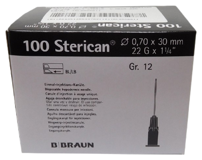 Schwarze Sterican-Nadeln 30x7 mm 100 Stück